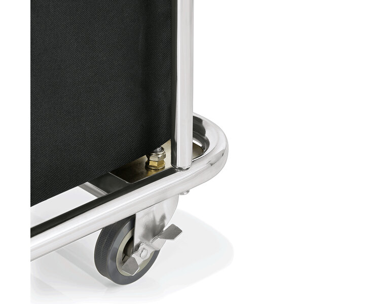 M&T Linen trolley 65 x 45 x h 84 cm chrome plated steel frame with nylon bag