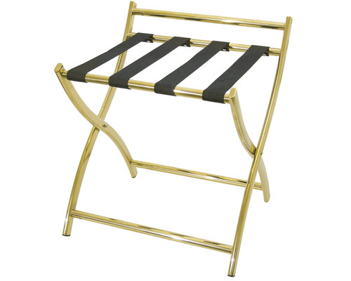 M & T  Luggage rack goldplated s/s with black nylon straps