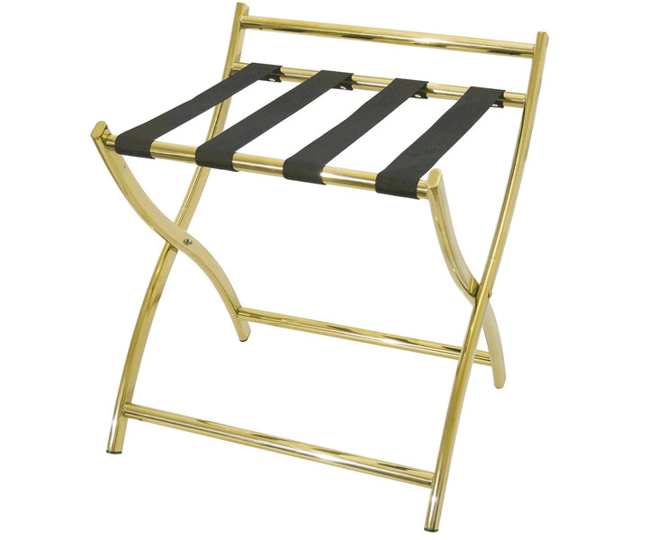 M&T Luggage rack goldplated s/s with black nylon straps