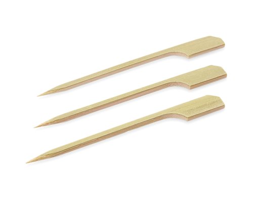 M & T  Spiesje - brochette- prikker peddelvorm 12 cm  - 100 stuks - bamboe