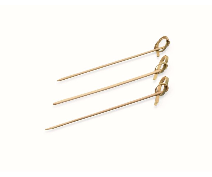 M&T Prikker bamboe 11 cm met knoopje set van 100 stuks