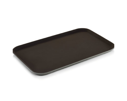 M & T  Non-slip tray rectangular dark brown  60 x 40 cm