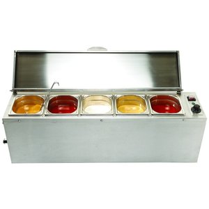 M & T  Bain marie met 5 x GN 1/6  voor 5 sauzen