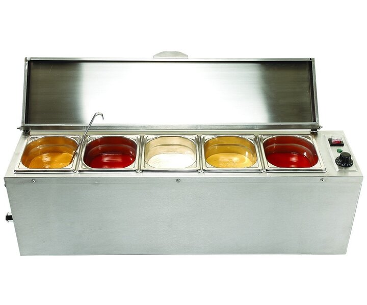 M&T Bain marie with 5 x GN 1/6 for 5 sauces
