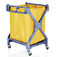 M & T  Linen trolley blue plastic frame with yellow nylon bag foldable