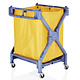 M&T Linen trolley blue plastic frame with yellow nylon bag foldable
