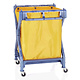 M&T Linen trolley blue plastic frame with yellow nylon bag foldable