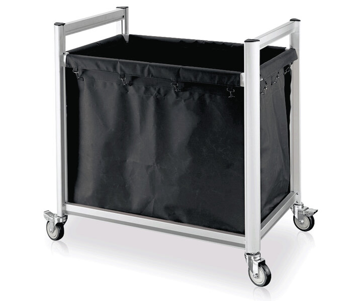 M&T Linen trolley aluminium frame with black polyester bag