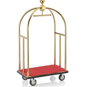 M & T  Chariot à bagages " Bird cage " couleur doré tapis rouge