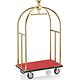 M & T  Bagage wagen " Bird cage " goudkleurig met rood tapijt