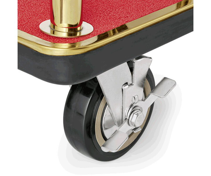M&T Bird cage luggage trolley gold color with red carpet