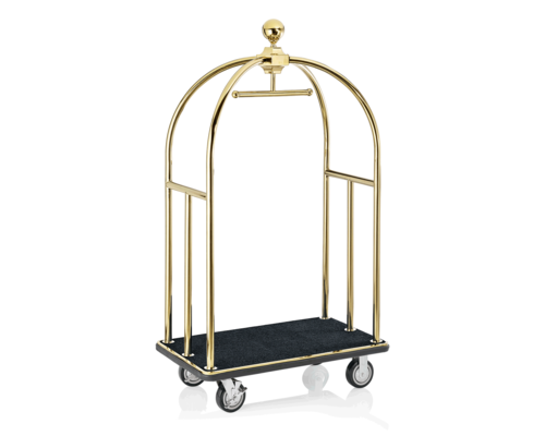 M & T  Chariot à bagages " Bird cage "  couleur doré tapis  noire