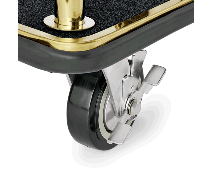 M&T Bird cage luggage trolley gold color with black carpet