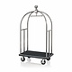 M&T Bird cage luggage trolley shiny stainless steel with black carpet