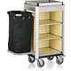 M & T  Roommaid - housekeeping trolley Aluminium frame with MDF light wooden look