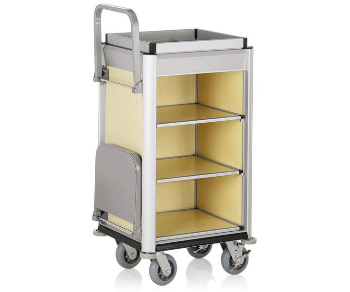 M&T Kamermeisjeswagen Aluminium frame met MDF in lichte houtlook
