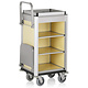 M & T  Roommaid - housekeeping trolley Aluminium frame with MDF light wooden look