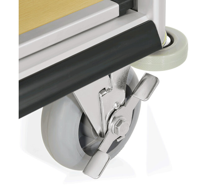 M&T Kamermeisjeswagen Aluminium frame met MDF in lichte houtlook