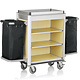 M & T  Roommaid - housekeeping trolley Aluminium frame with MDF light wooden look