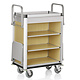 M & T  Roommaid - housekeeping trolley Aluminium frame with MDF light wooden look