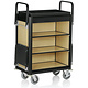M&T Roommaid - housekeeping trolley black aluminium frame with MDF light wooden look