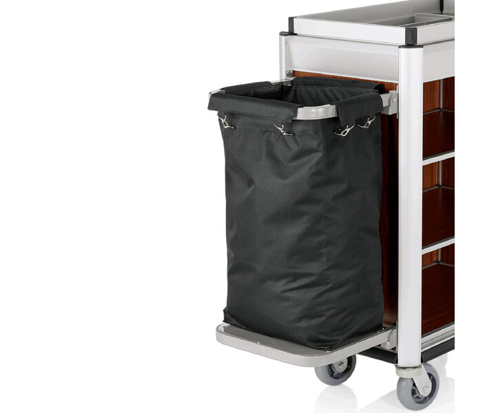 M&T Kamermeisjeswagen Aluminium frame met MDF in donkere houtlook