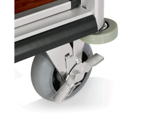 M&T Kamermeisjeswagen Aluminium frame met MDF in donkere houtlook