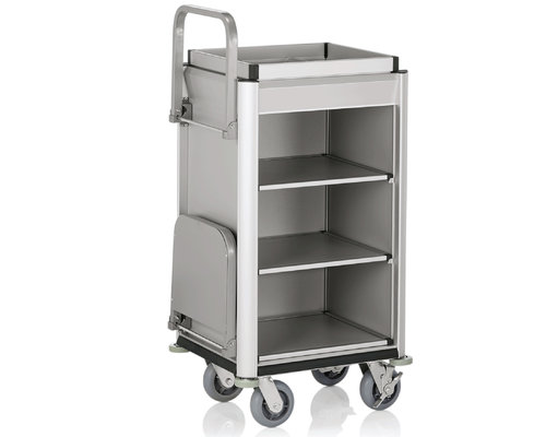 M & T  Roommaid - housekeeping trolley Aluminium frame with MDFaluminium look