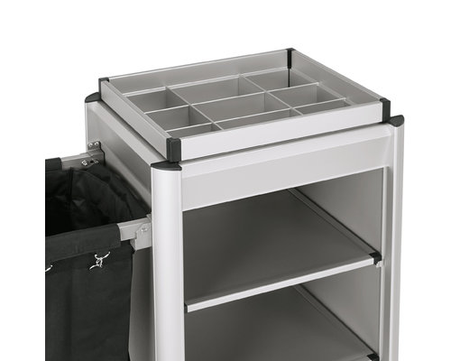 M&T Chariot femme de chambre  cadre en aluminium MDF aluminium look