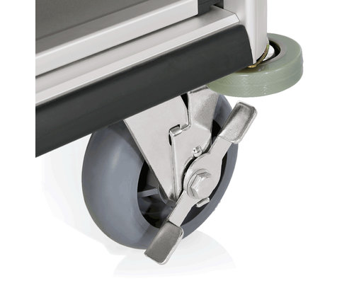 M&T Roommaid - housekeeping trolley Aluminium frame with MDFaluminium look