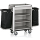 M & T  Roommaid - housekeeping trolley Aluminium frame with MDF aluminium look