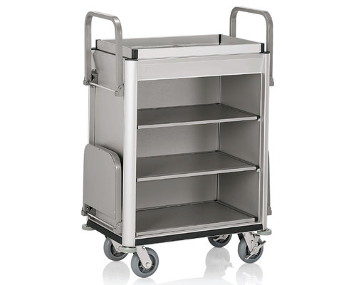M&T Kamermeisjeswagen Aluminium frame met MDF in aluminium look