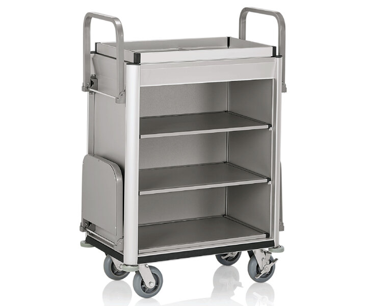 M&T Chariot femme de chambre  cadre en aluminium MDF aluminium look