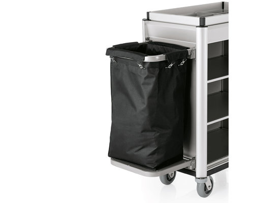 M & T  Roommaid - housekeeping trolley Aluminium frame with MDF aluminium look