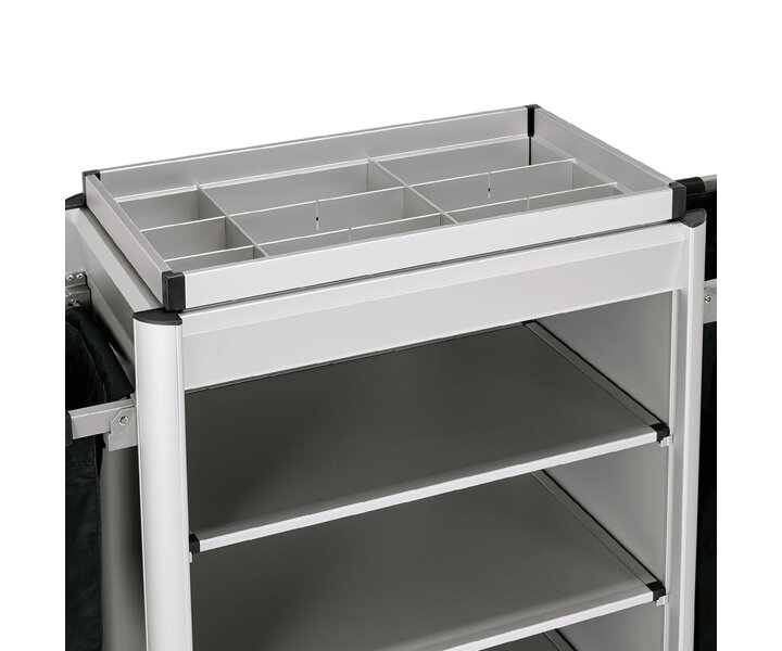 M&T Kamermeisjeswagen Aluminium frame met MDF in aluminium look