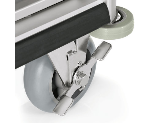 M&T Roommaid - housekeeping trolley Aluminium frame with MDF aluminium look