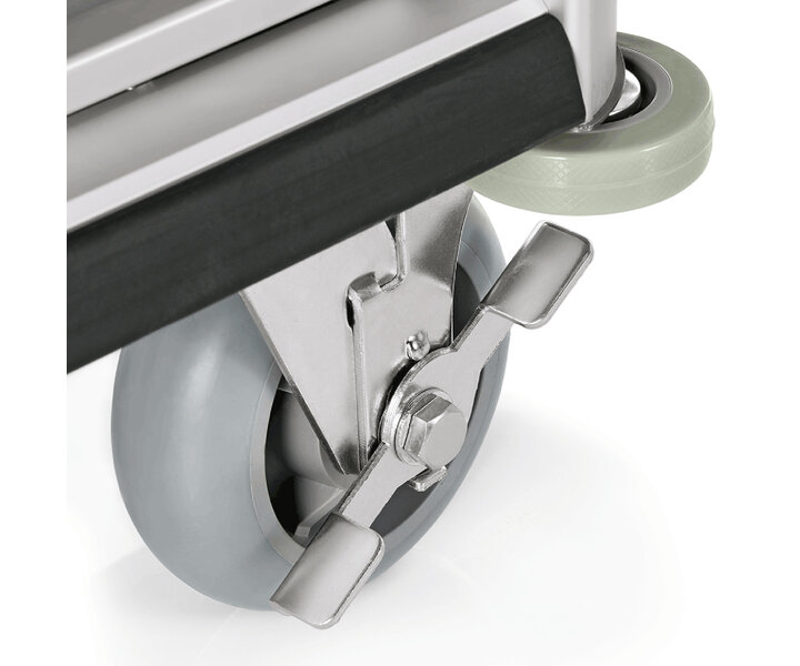 M&T Kamermeisjeswagen Aluminium frame met MDF in aluminium look