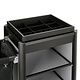 M & T  Roommaid - housekeeping trolley  black aluminium frame with MDF aluminium look