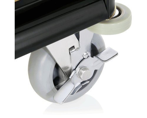 M&T Roommaid - housekeeping trolley black aluminium frame with MDF aluminium  look