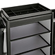 M & T  Roommaid - housekeeping trolley black aluminium frame with MDF aluminium  look