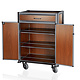 M & T  Chariot  à minibar cadre en aluminium noir bois foncé MDF