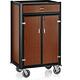 M & T  Minibar wagen  zwart aluminium frame met MDF donker hout look