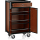 M & T  Chariot  à minibar cadre en aluminium noir bois foncé MDF