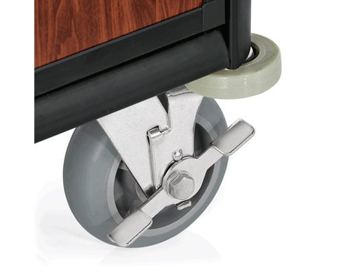 M&T Chariot  à minibar cadre en aluminium noir bois foncé MDF