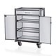 M & T  Minibar refill trolley black aluminium frame with MDF aluminium look