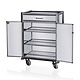 M&T Minibar wagen zwart aluminium frame met MDF aluminium look