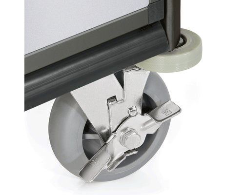 M&T Minibar refill trolley black aluminium frame with MDF aluminium look