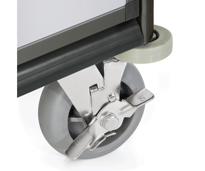 M&T Chariot  à minibar cadre en aluminium noir MDF aspect aluminium