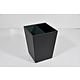 M & T  Trash bin black PU leather 12 liter with 2 metal inner bins to seperate waste