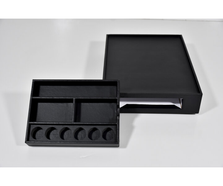 M&T Tray with drawer black PU for Nespresso machine